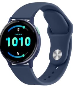Bracelet Vancle compatible avec Garmin Vivoactive 5 et Venu, souple en silicone, bleu marine (Garmin 20mm)