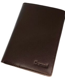 Portefeuille Charmoni Homme - Grande Classique Cuir Vachette - Multifonctionnalité - Boîte Cadeau (Marron Foncé)