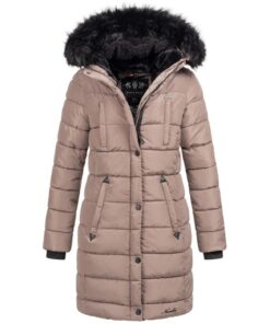 Veste d'hiver Navahoo imperméable et chaude pour femme - Coupe-vent avec fermeture éclair allongée - Doublée de fourrure