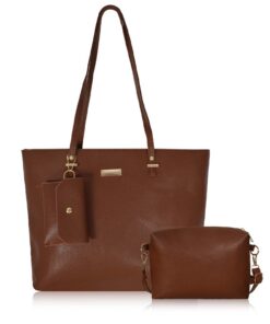 Sac Hnonoxy Femme Grand Format Shopper Cuir PU Fourre-Tout 3 Pièces Bandoulière