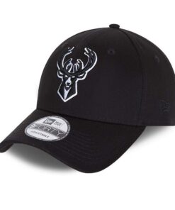 New Era Milwaukee Bucks Black Base 9Forty Casquette snapback pour sport et style en toute saison