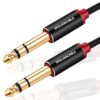 SHULIANCABLE Câble STéréo 6.35mm, pour Guitare et Amplificateur, Musiciens Pro (1M) SHULIANCABLE Câble 6.35mm TRS, Com