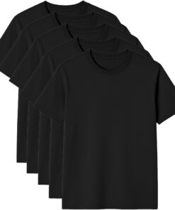 Modesta Lot de 5 t-shirts unis pour homme, col rond, coupe normale, 100 % coton - confortable etchycompréhensible pour l