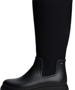 Tommy Hilfiger Femme Flag Long Rainboot Fw0fw0897 Bottes de Pluie Linedchaussures Warm