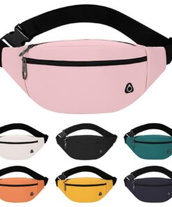Risipu Sac banane imperméable homme femme – Sac banane pour course randonnée cyclisme voyages, 3 poches zippées sangle r