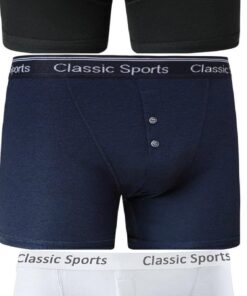 COSHAL Lot de 3 boxers classiques en coton doux extensible pour homme - Coupe classique - Séminaires d'affaires pour hom