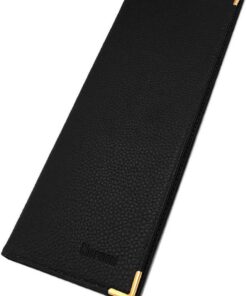 Charmoni Pochette Porte-Chéquier Long en Cuir Noir pour Femme - Protection Cartes et Billets - Talon Gauche - Mode et Ch