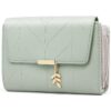 GOUNNU Portefeuille Femme Cuir Haut Débit Porte-Monnaie RFID Protection Haute Capacité pour Femmes Élégant Éclair Vert,