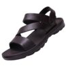 Sandales pour hommes en été coulissantesNoires à distance et compensées pour plage et sportPantoufles coulissantes en pl