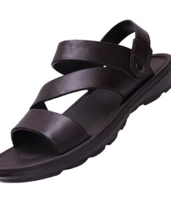 Sandales pour hommes en été coulissantesNoires à distance et compensées pour plage et sportPantoufles coulissantes en pl