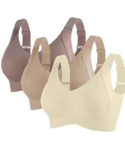 Soutien-gorge Push Up Femme Sans Armature Respire Anti-AffaissementLot de 3 Brasière Push Up SeXEFG Séduisant Stretch Br