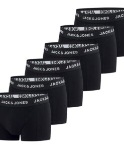 JACK & JONES Lot de 6 boxers pour homme en coton extensibles noir/rouge/vert/bleu/gris