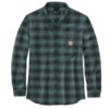 Carhartt Rugged Flex Relaxed Fit Midweight Flannel Long-Sleeve Plaid Shirt pour Homme - Durable et Chauffant - T-shirt C