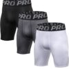 LANBAOSI Lot de 3 shorts de compression pour homme - Idéal pour la course à pied et l'entraînement - Confort et performa