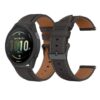 Bracelet en Cuir 20mm Garmin Approach S50/S44 / Vivoactive 6/Vivoactive5/3 pour Remplacement Noir Bracelet en Cuir 20m
