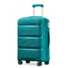 Kono Valise Trolley Turquoise Grande Taille 76 cm Light en Polypropylène TSA Serrure 100L