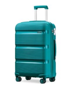 Kono Valise Trolley Turquoise Grande Taille 76 cm Light en Polypropylène TSA Serrure 100L