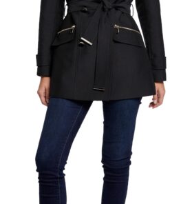 Morgan Trench Cintré Ceinturé À Capuche - Longueur Moyenne - Hommes - Pluvieux - Waterproof - Taille S