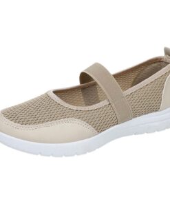 Chaussures de marche femmes respirantes maille plate tricot antidérapantes semelle souple confortables antidérapantes lé