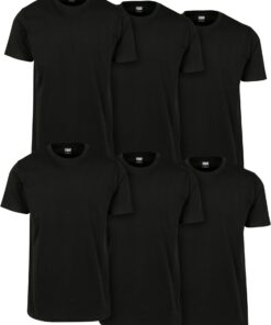 Urban Classics Herren Basic Tee Blanc - 6-Pak + Taille S + Mode Daily Wear Ultra Comfortable & Easy Care