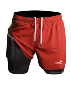 Rane Sports Short de Course 2 en 1 pour Hommes - Entraînement Marathon Exterieur - Respirant et Confortable - 2XL