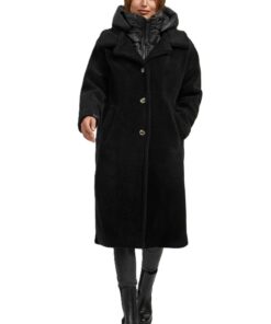 Manteau d'hiver Navahoo pour femme - Fourrure peluche - Capuche amovible