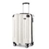 Kono Valise Cabine Rigide ABS à 4 roulettes 55×35×20cm Bagage à Main, Beige