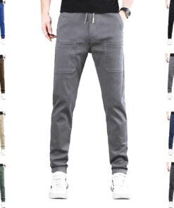 Pantalon Cargo Vogany Homme Extensible Grande Capacité Léger Cordon de Serrage