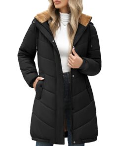 RITOSTA Manteau Femme Hiver Veste Polaire Parka Matelassée Chaud Veste Zippé Epaisse Manteaux à Capuche Blouson mi Longu