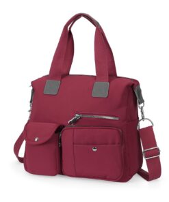 HAWEE Sac à Main Bandoulière Femme en Nylon Souple avec Bandoulière Réglable et Multipoches – Sac Fourre Tout pour Unive