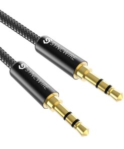 Syncwire Câble Auxiliaire |5mm Mâle vers Mâle Plaqué Or en Nylon - 1M Câble Audio Stéréo pour iPhone, Samsung, Voiture &