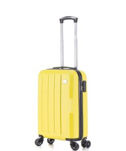 FLYMAX Valise de voyage rigide EASYJET légère 4 roues - Grande taille jaune 45X36X20, valise