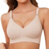 Xnova Soutien-Gorge Sans Armature Femme, Élastique Sangles Réglables Confortable Padded Bra Classique Minimiseur Coussin