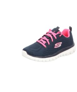 Skechers Femme Graceful Get Connected Baskets Marine Mesh Hot Rose Trim 37 EU