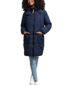 Veste d'hiver Navahoo chaude pour femmes XS-6XL - Matelassée, longue, multiples poches et doublure en capuchon - N021