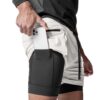 Shorts de sport XDSPcompressibles 2 en 1 pour homme | Respirant | Course à pied | Séchage rapide | Poche zippée