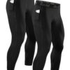 Runhit Lot de 2 Legging Homme Avec Poches pour Sport et Fitness Compression