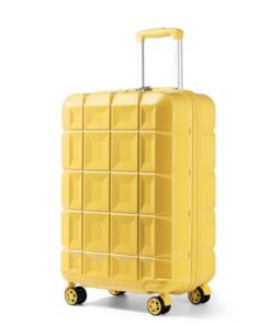 Kono Valise Cabine Rigide ABS Jaune | 34L Serrure TSA | Valise Voyage pour Femmes et Hommes