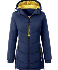 Yuson Manteau Femme Hiver Chaude Longue Parka Matelassée ÉPaissir avec Poches Global Recycled Standard