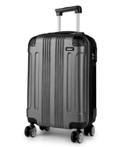 Kono Bagage Cabine Rigide Gris 55x35x20 cm Lightweight avec 4 Roulettes 33 Litres