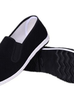 Chaussures Traditionnelles Chinoises AioTio Kung Fu Tai Chi Unisexe Noir Semelle en Caoutchouc
