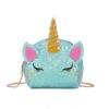 TXVSO Petite Glitter Licorne Mignonne Sac À Main Fermeture À Glissière pour Femmes Ados Azur