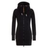 Veste Polaire Asymétrique Femelle Grande Taille Automne Hiver Zippée Sweatshirt Longueur Chaude Hoodie