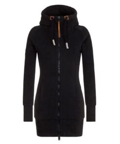 Veste Polaire Asymétrique Femelle Grande Taille Automne Hiver Zippée Sweatshirt Longueur Chaude Hoodie