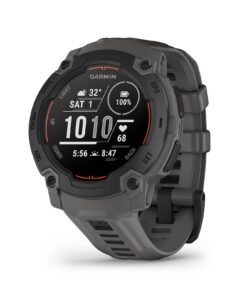 Montre GPS Garmin Instinct E Robuste et Connectée Noir Bracelet Gris Charbon Boîtier 45 mm