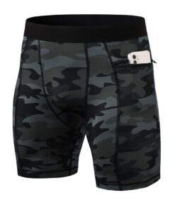 Shorts de compression Ruowuhen pour homme avec poche, séchage rapide, couleurs multiples