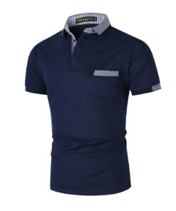 GNRSPTY Polo Homme Mode Casual Manche Courte Col à Carreaux T-Shirt Golf Hauts={[ "GNRSPTY Polo Homme Manche Courte Coto