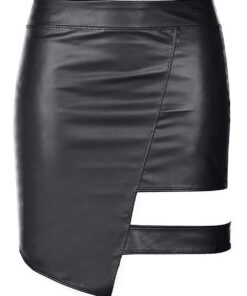 Axami V-9189 Jupe Crayon Asymétrique Latex Noir Taille 36-42 Événements Élégants