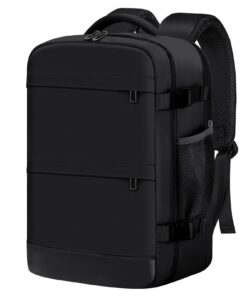 KIRFEIHT Bagage Cabine Ryanair Noir - Sac à Dos Voyage Noir - Compagnies Aériennes - 40x20x25 - Avion