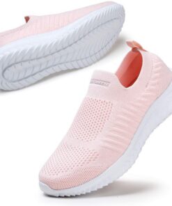 STQ Basket de Marche Slip on pour Femmes Chaussure Confortable Travail - Grande Taille et Brillant Design